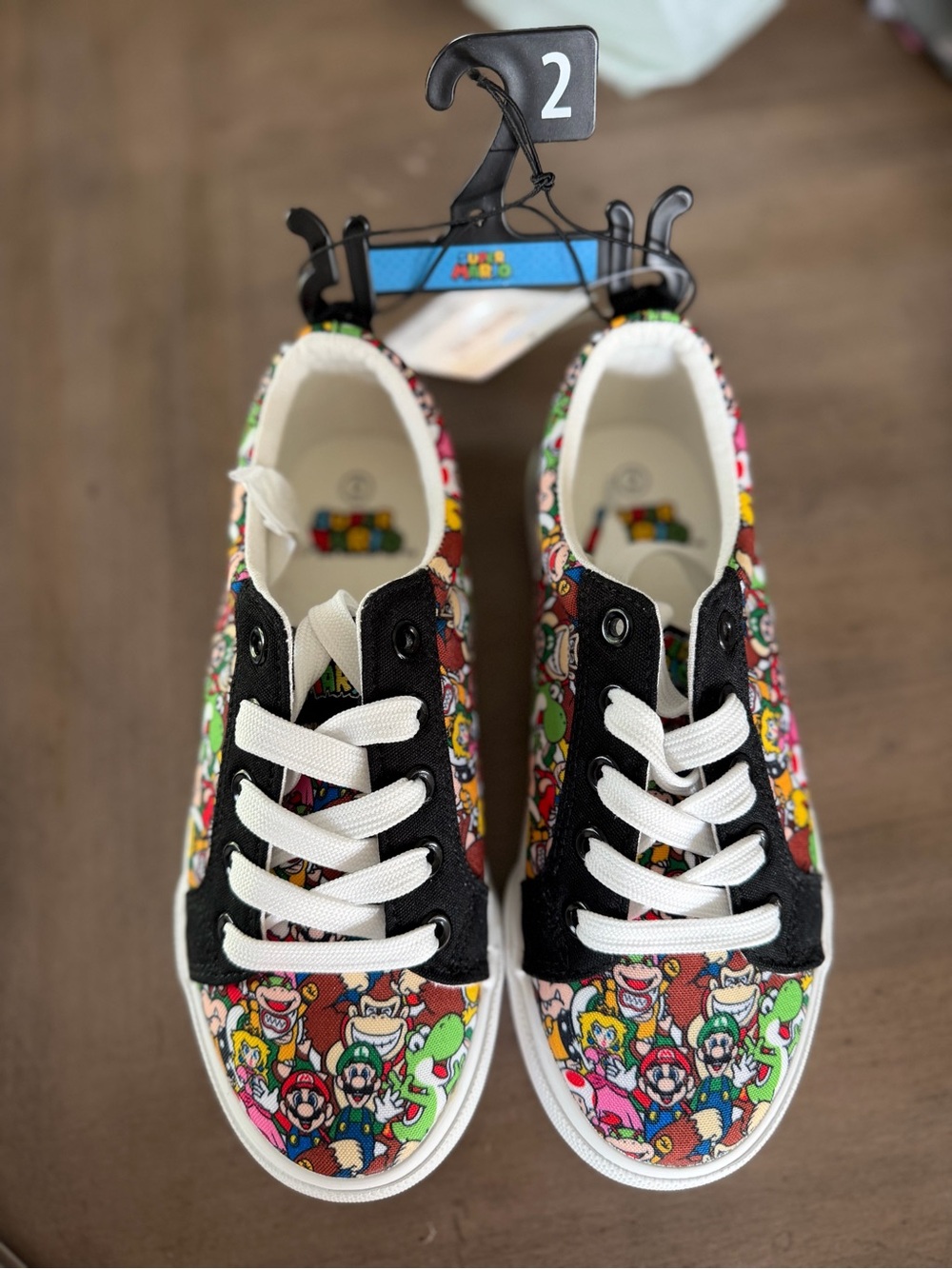 Kids unisex Mario tennis shoes size 2